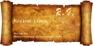Rozina Ilona névjegykártya